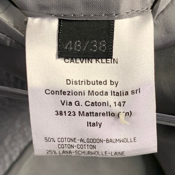 CALVIN KLEIN COLLECTION Size 38 Grey Textured Cotton Blend Peak Lapel Suit - Picture 10 of 16
